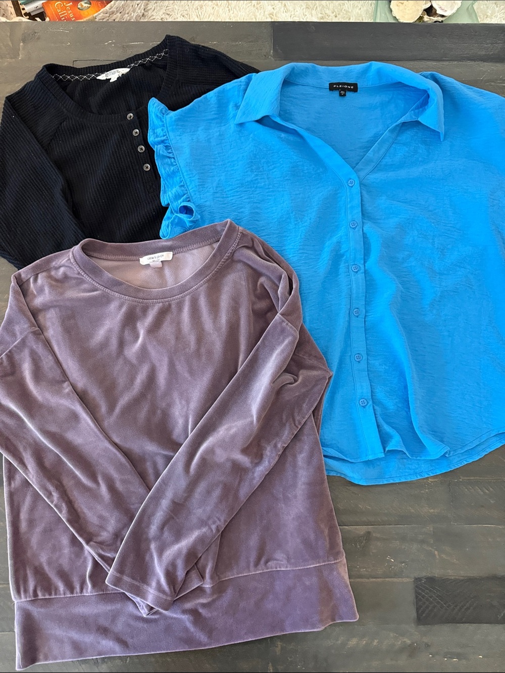 Pleione Bright Blue Button-Front Shirt